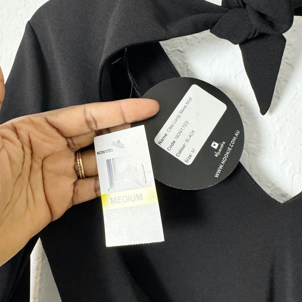 NWT Nookie Cleo Long Sleeve Midi Black - Picture 8 of 9